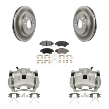 Front Disc Brake Caliper Coated Rotors And Ceramic Pads Kit For Honda Civic KCG-100625T