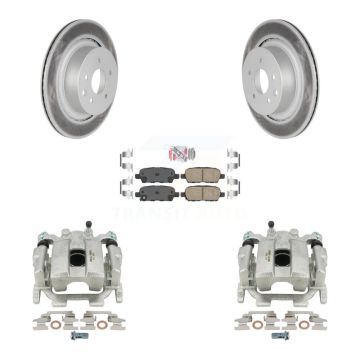 Rear Brake Caliper Coat Rotors Ceramic Pad Kit For 2010-2013 INFINITI G37 Coupe with AWD KCG-100626N
