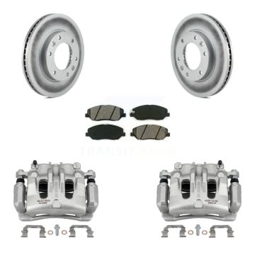 Front Brake Caliper Coat Rotors & Semi-Metallic Pad Kit For Kia Sedona Hyundai Entourage KCG-100627S