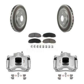 Front Disc Brake Caliper Coated Rotors And Ceramic Pads Kit For Ram C/V KCG-100628C