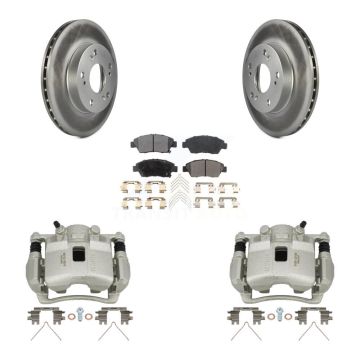 Front Disc Brake Caliper Coated Rotors And Ceramic Pads Kit For Honda Civic Acura RSX KCG-100628T