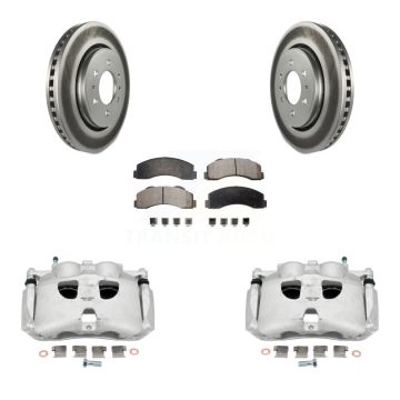 Front Brake Caliper Coat Rotor & Semi-Metallic Pad Kit For Ford F-150 Expedition Lincoln KCG-100629P