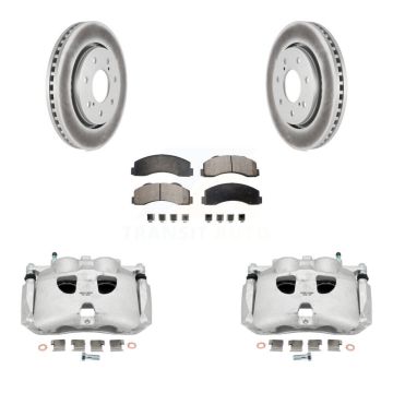 Front Brake Caliper Coat Rotors & Semi-Metallic Pad Kit For Ford F-150 With 7 Lug Wheels KCG-100630P