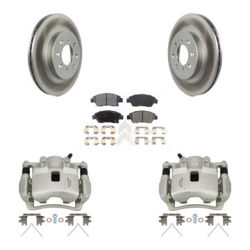 Front Disc Brake Caliper Coated Rotors And Ceramic Pads Kit For 2007-2008 Honda Fit KCG-100630T