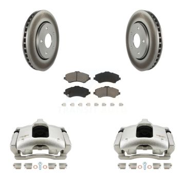 Front Disc Brake Caliper Coated Rotors And Ceramic Pads Kit For 2009-2011 Dodge Journey KCG-100631C