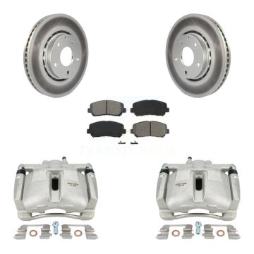 Front Disc Brake Caliper Coated Rotors And Semi-Metallic Pads Kit For Mazda CX-5 KCG-100631S
