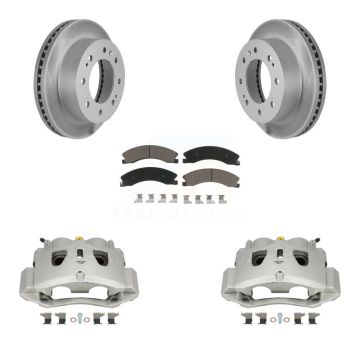 Front Brake Caliper Coat Rotor And Ceramic Pad Kit For GMC Chevrolet Sierra 2500 HD 3500 KCG-100632C
