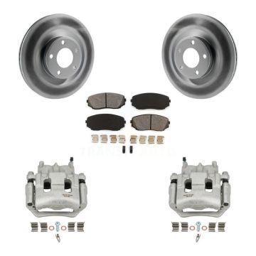 Front Disc Brake Caliper Coat Rotors And Semi-Metallic Pad Kit For Ford Edge Lincoln MKX KCG-100632S