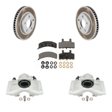 Front Brake Caliper Coat Rotor Ceramic Pad Kit For Cadillac DeVille Fleetwood 60 Special KCG-100632T