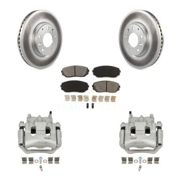 Front Disc Brake Caliper Coat Rotors Semi-Metallic Pad Kit For 2007-2009 Lincoln MKX FWD KCG-100633S