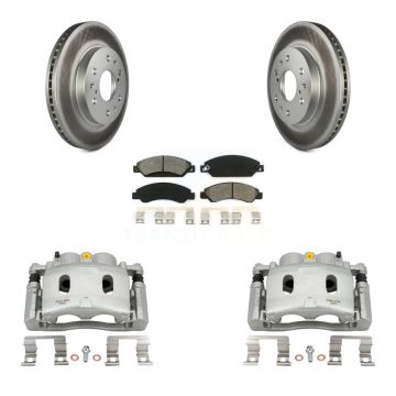 Front Brake Caliper Coat Rotor Semi-Metallic Pad Kit For Chevrolet Avalanche Cadillac XL KCG-100634S