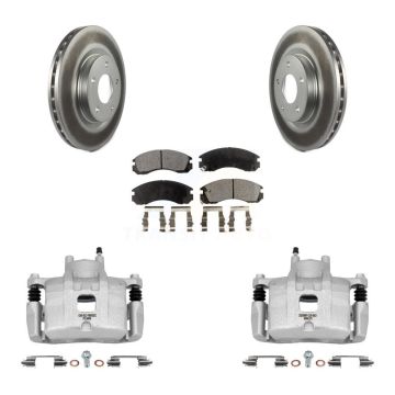 Front Disc Brake Caliper Coated Rotors And Ceramic Pads Kit For Mitsubishi Lancer KCG-100634T