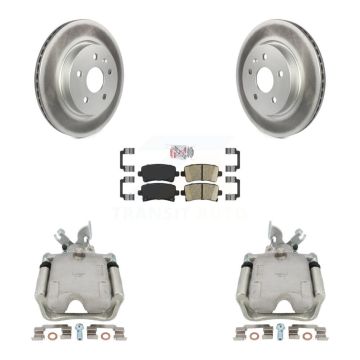 Rear Brake Caliper Coat Rotors Ceramic Pad Kit For Chevrolet Impala Buick Regal LaCrosse KCG-100635N