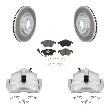 Front Disc Brake Caliper Coated Rotors And Ceramic Pads Kit For Volkswagen CC KCG-100636C