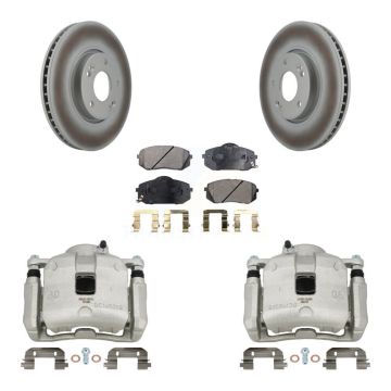 Front Brake Caliper Coat Rotor Semi-Metallic Pad Kit For Kia Sportage 2.4L From 12 10 15 KCG-100636P