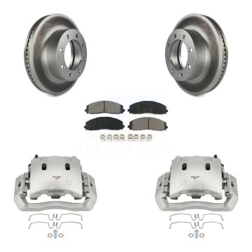 Front Disc Brake Caliper Coat Rotors And Semi-Metallic Pad Kit For Ford F-450 Super Duty KCG-100636S