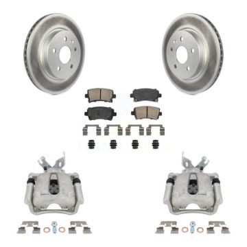 Rear Disc Brake Caliper Coated Rotors And Ceramic Pads Kit For Buick Regal LaCrosse 2.4L KCG-100637N