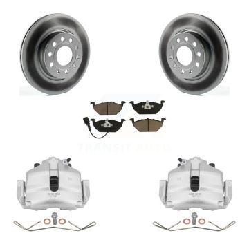 Front Disc Brake Caliper Coated Rotors And Ceramic Pads Kit For Volkswagen Jetta KCG-100638C