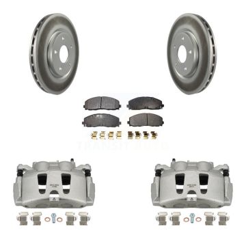 Front Brake Caliper Coat Rotor Ceramic Pad Kit For Grand Caravan Dodge Chrysler Pacifica KCG-100641T