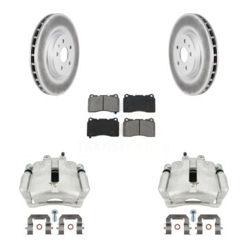 Front Disc Brake Caliper Coat Rotor Semi-Metallic Pad Kit For 2012-2013 Buick Regal 2.4L KCG-100642S