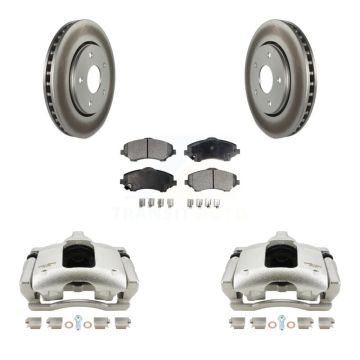 Front Disc Brake Caliper Coated Rotors And Ceramic Pads Kit For 2009-2011 Dodge Journey KCG-100642T