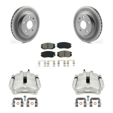 Front Brake Caliper Coat Rotors & Semi-Metallic Pad Kit For Chevrolet Malibu Buick Regal KCG-100644S