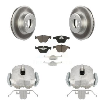 Front Brake Caliper Coat Rotors Ceramic Pad Kit For 2007 BMW 525i Automatic transmission KCG-100645C