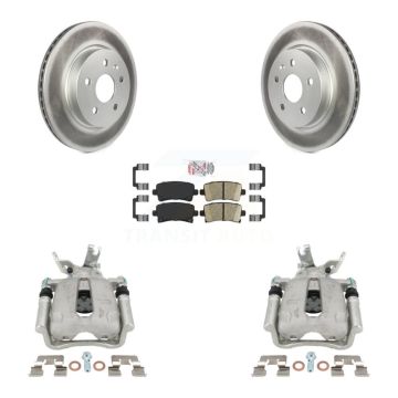 Rear Disc Brake Caliper Coated Rotors And Ceramic Pads Kit For Chevrolet Malibu Limited KCG-100645N
