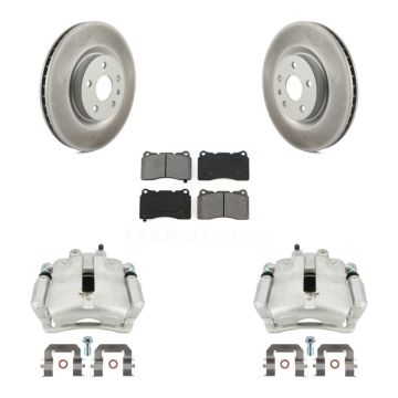 Front Disc Brake Caliper Coat Rotor Semi-Metallic Pad Kit For 2014-2017 Buick Regal 2.4L KCG-100645S