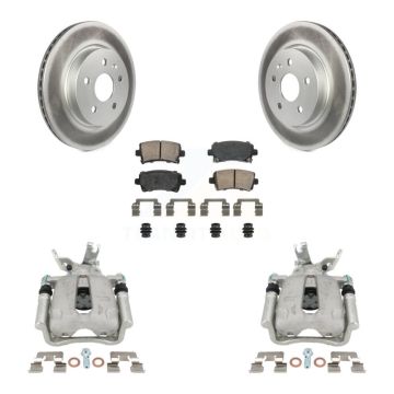 Rear Disc Brake Caliper Coated Rotors And Ceramic Pads Kit For Chevrolet Malibu Limited KCG-100646N