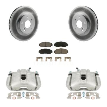 Front Disc Brake Caliper Coat Rotor And Ceramic Pad Kit For Honda Accord Acura TSX TL CL KCG-100647C