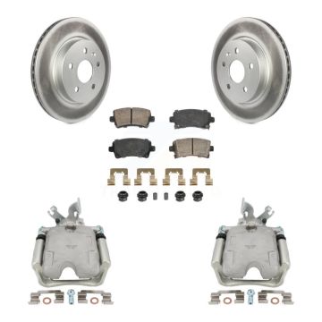 Rear Disc Brake Caliper Coated Rotors And Ceramic Pads Kit For 2010-2011 Buick LaCrosse KCG-100647N
