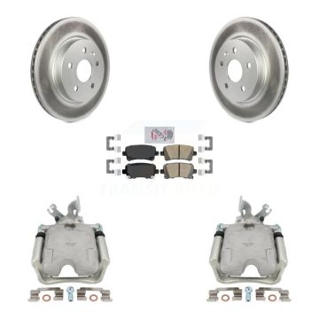 Rear Disc Brake Caliper Coated Rotors And Ceramic Pads Kit For 2010-2011 Buick LaCrosse KCG-100648N