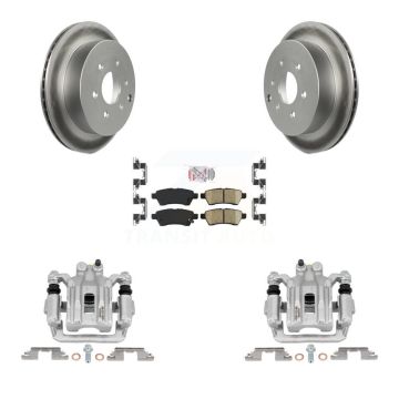 Rear Disc Brake Caliper Coated Rotors And Ceramic Pads Kit For 2006-2007 Nissan Xterra KCG-100649N