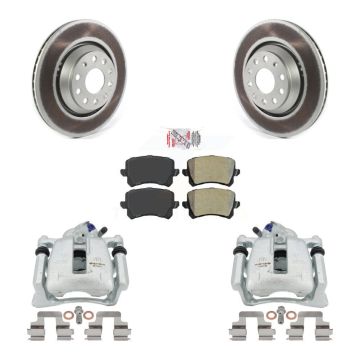 Rear Disc Brake Caliper Coated Rotors And Semi-Metallic Pad Kit For Volkswagen Passat CC KCG-100651N
