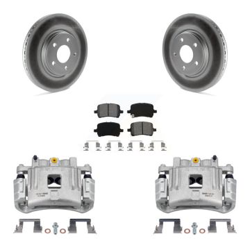 Front Disc Brake Caliper Coated Rotors And Semi-Metallic Pads Kit For Pontiac G6 KCG-100651S