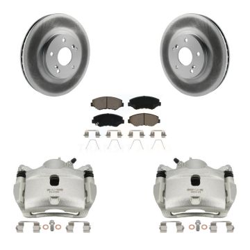 Front Disc Brake Caliper Coated Rotors And Ceramic Pads Kit For Honda Accord KCG-100652C