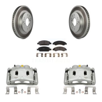Front Brake Caliper Coat Rotor Semi-Metallic Pad Kit For Chevrolet GMC Silverado 1500 XL KCG-100652P