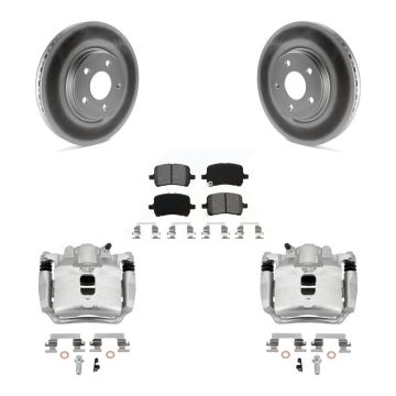 Front Disc Brake Caliper Coat Rotors Semi-Metallic Pad Kit For 2006 Pontiac Pursuit 2.2L KCG-100652S