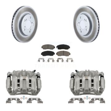 Front Disc Brake Caliper Coated Rotors And Ceramic Pads Kit For 2005-2010 Honda Odyssey KCG-100654C