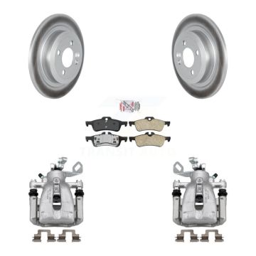 Rear Disc Brake Caliper Coat Rotors And Ceramic Pad Kit For 2007 Mini Cooper Convertible KCG-100654N