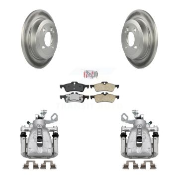 Rear Disc Brake Caliper Coat Rotors And Ceramic Pad Kit For 2007 Mini Cooper Convertible KCG-100655N