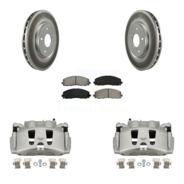 Front Brake Caliper Coat Rotors & Semi-Metallic Pad Kit For Grand Caravan Dodge Chrysler KCG-100655S