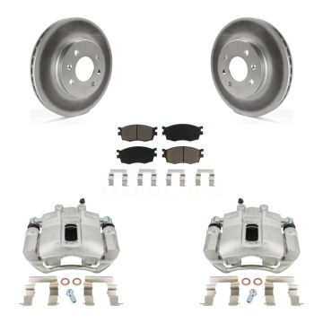 Front Disc Brake Caliper Coat Rotors And Ceramic Pad Kit For Hyundai Accent Kia Rio Rio5 KCG-100656C