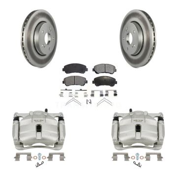 Front Disc Brake Caliper Coat Rotor & Semi-Metallic Pad Kit For 2010-2013 Suzuki Kizashi KCG-100656P