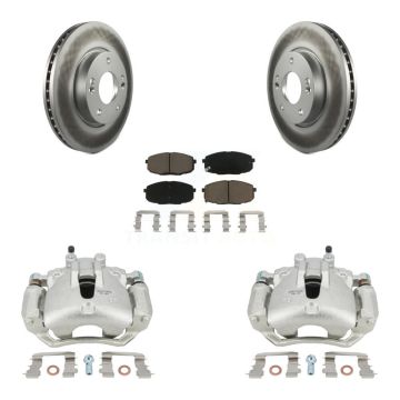 Front Disc Brake Caliper Coated Rotors And Ceramic Pads Kit For Hyundai Elantra KCG-100657C