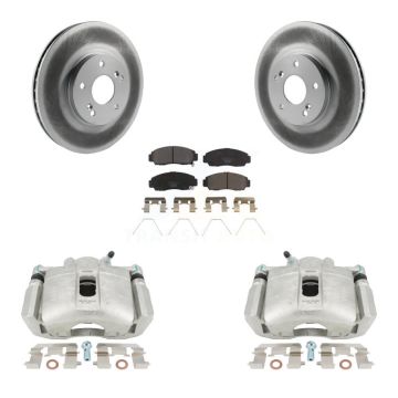 Front Disc Brake Caliper Coated Rotors And Ceramic Pads Kit For Honda Accord Acura TSX KCG-100657T