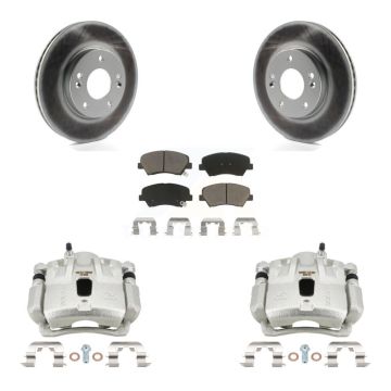 Front Disc Brake Caliper Coat Rotor & Ceramic Pad Kit For 2011-2012 Hyundai Elantra 1.8L KCG-100658C