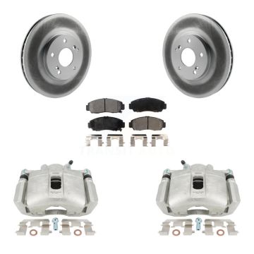 Front Disc Brake Caliper Coat Rotor And Ceramic Pad Kit For Honda Accord Acura TSX TL CL KCG-100658T