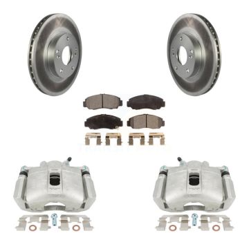 Front Disc Brake Caliper Coated Rotors And Ceramic Pads Kit For Honda Accord KCG-100660T